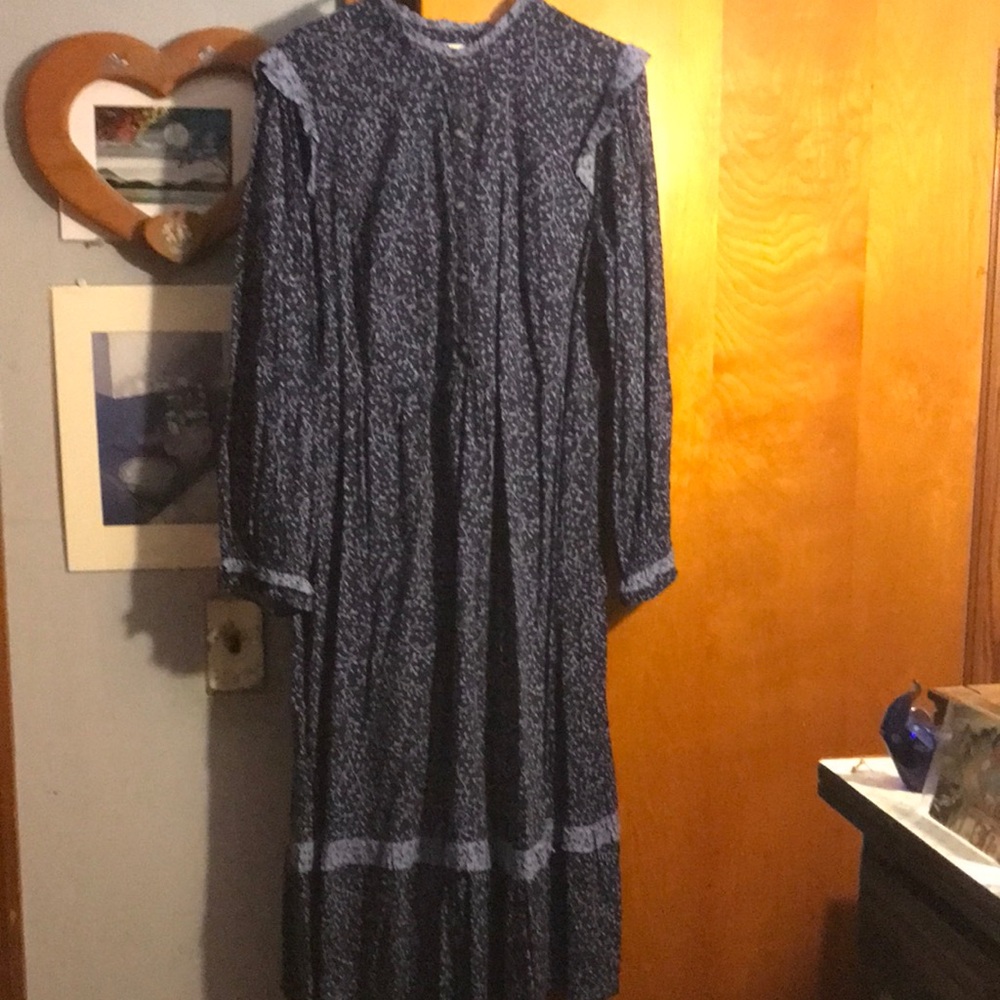 Elegant Blue Floral Women's Dress
